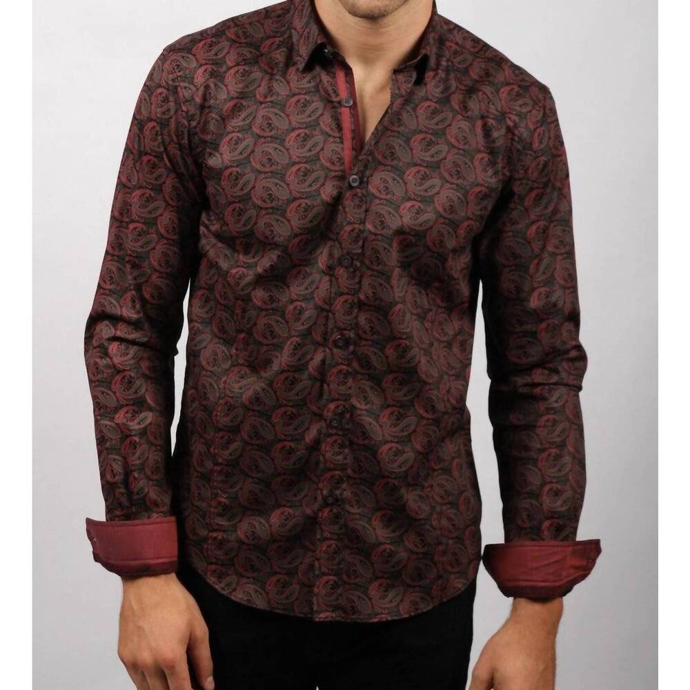NEW EIGHT X paisley button down shirt in black